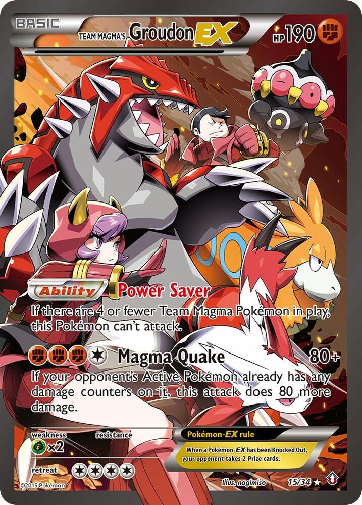 Team Magma's Groudon EX 15 (Holofoil) - MP