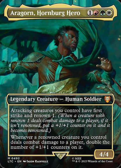 Aragorn, Hornburg Hero (492) - BORDERLESS (Foil) - NM