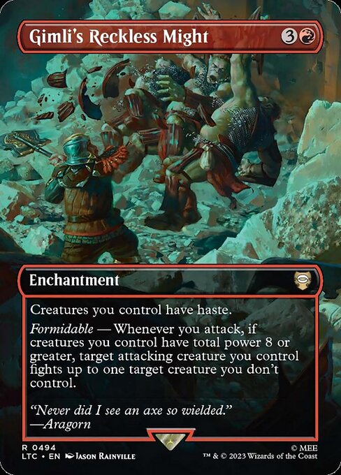 Gimli's Reckless Might (494) - BORDERLESS (Foil) - NM