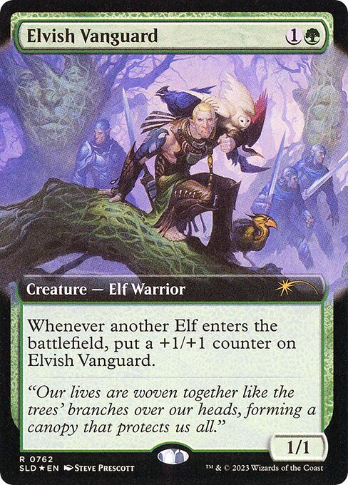Elvish Vanguard (762) - EXTENDED ART (Foil) - NM