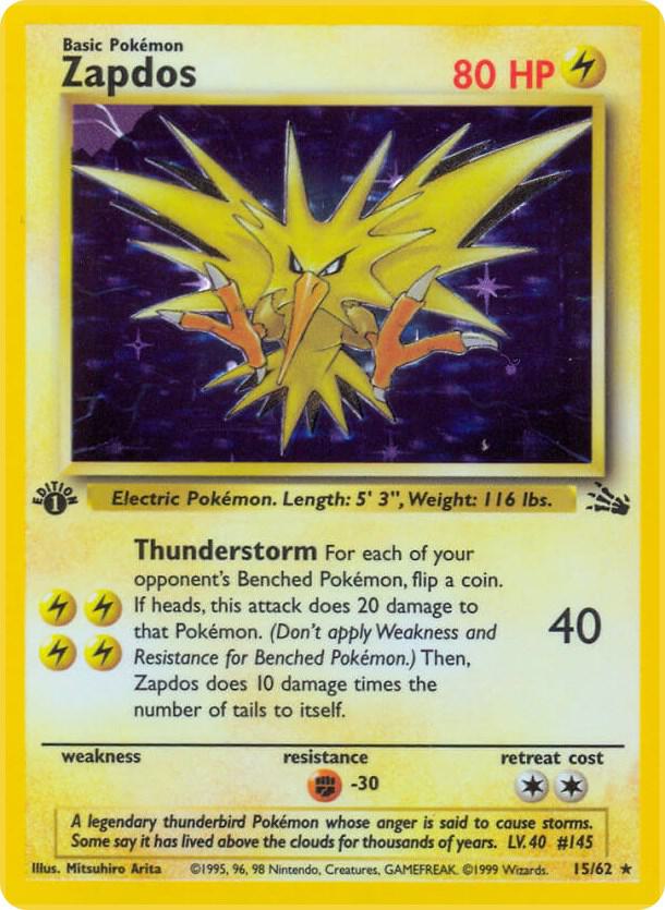 Zapdos 15 (Unlimited Holofoil) - NM