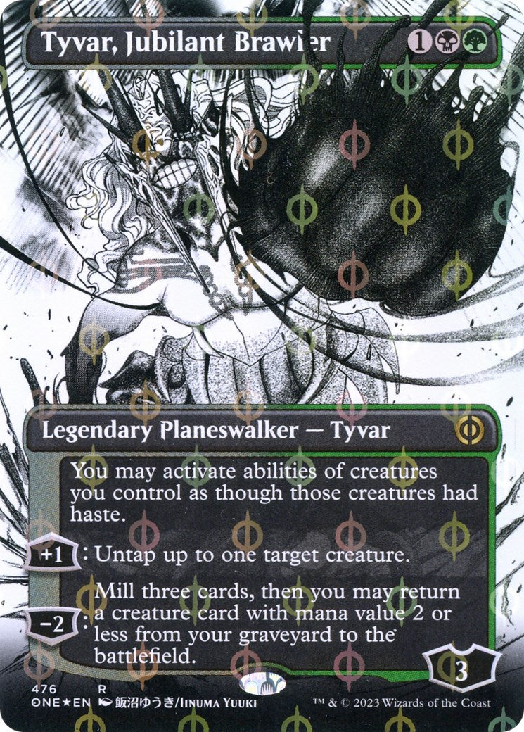 Tyvar, Jubilant Brawler (Borderless) (Step-and-Compleat Foil)