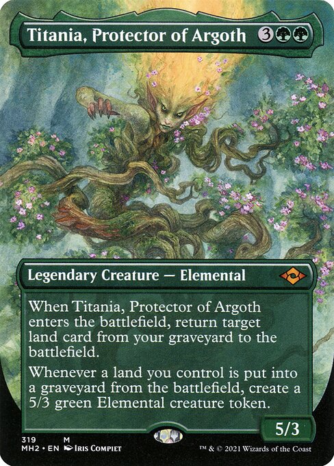 Titania, Protector of Argoth (319) - BORDERLESS - FULL ART (Foil) - NM