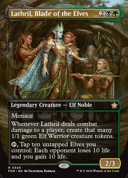 Lathril, Blade of the Elves (349) - BORDERLESS - NM