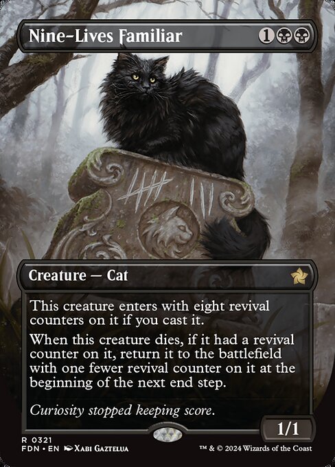 Nine-Lives Familiar (321) - BORDERLESS - FULL ART - NM
