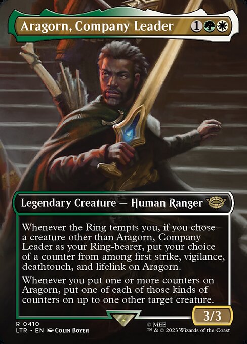 Aragorn, Company Leader (410) - BORDERLESS (Foil) - NM