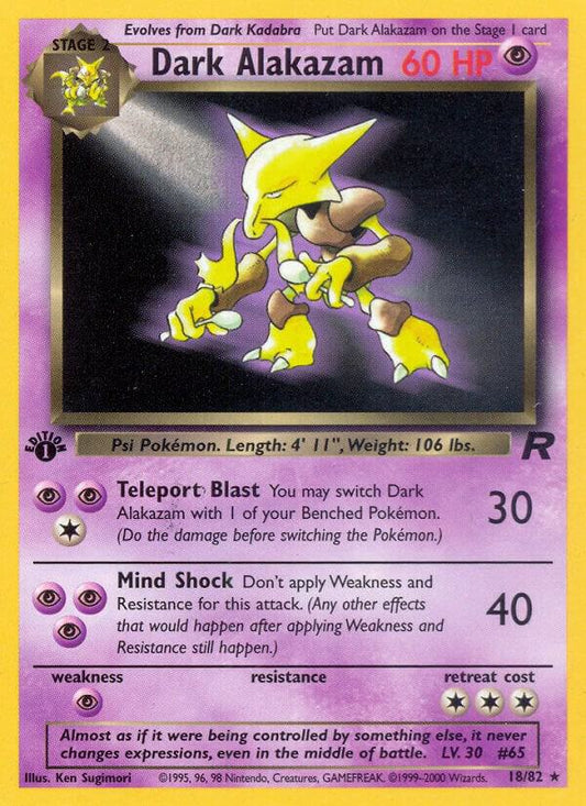Dark Alakazam 18 (1st Edition) - NM