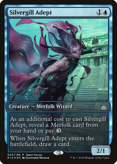 Silvergill Adept (53) - FULL ART (Foil) - NM