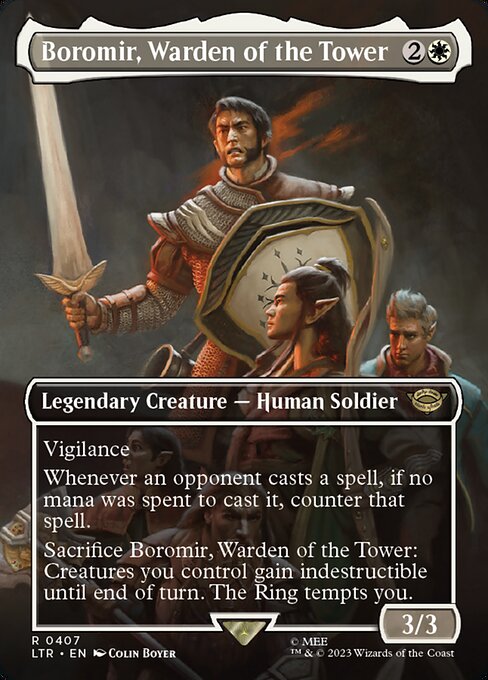Boromir, Warden of the Tower (407) - BORDERLESS (Foil) - NM