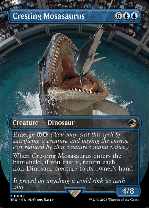 Cresting Mosasaurus (2) - BORDERLESS - NM