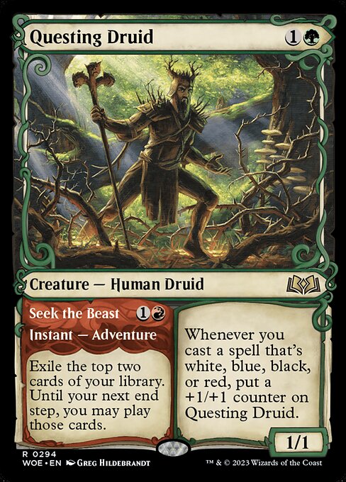 Questing Druid // Seek the Beast (294) - SHOWCASE - NM