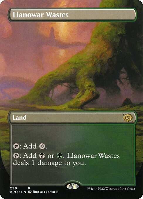 Llanowar Wastes (299) - BORDERLESS - FULL ART - NM