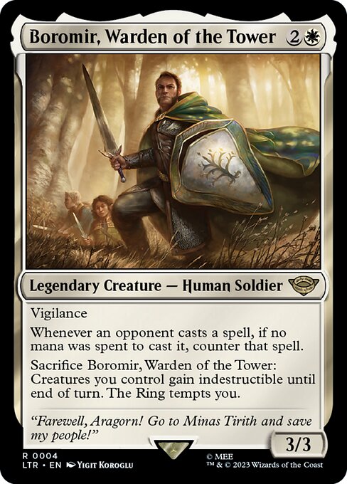 Boromir, Warden of the Tower (4) (Foil) - NM